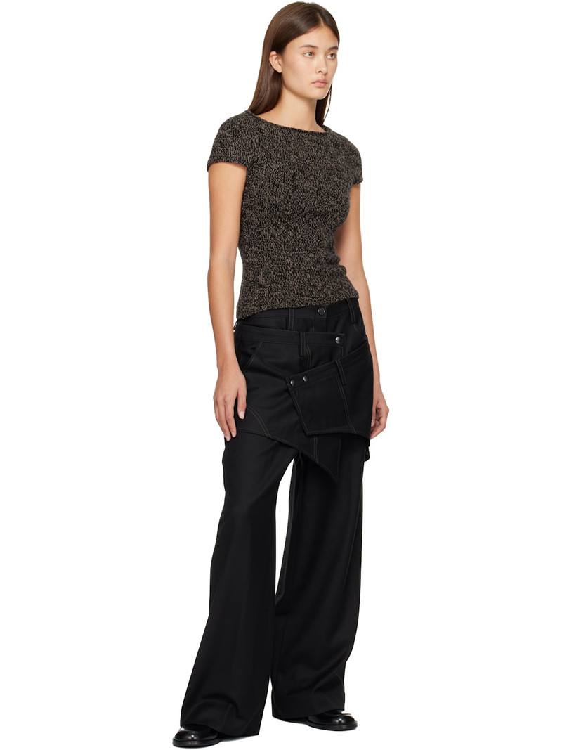 Andersson Bell Black Crossover Wrap Tailored Trousers outlook