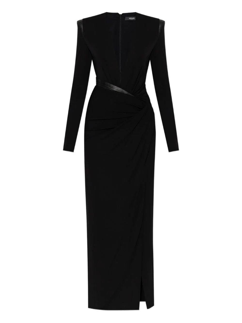 shoulder-pad slit maxi dress - 1