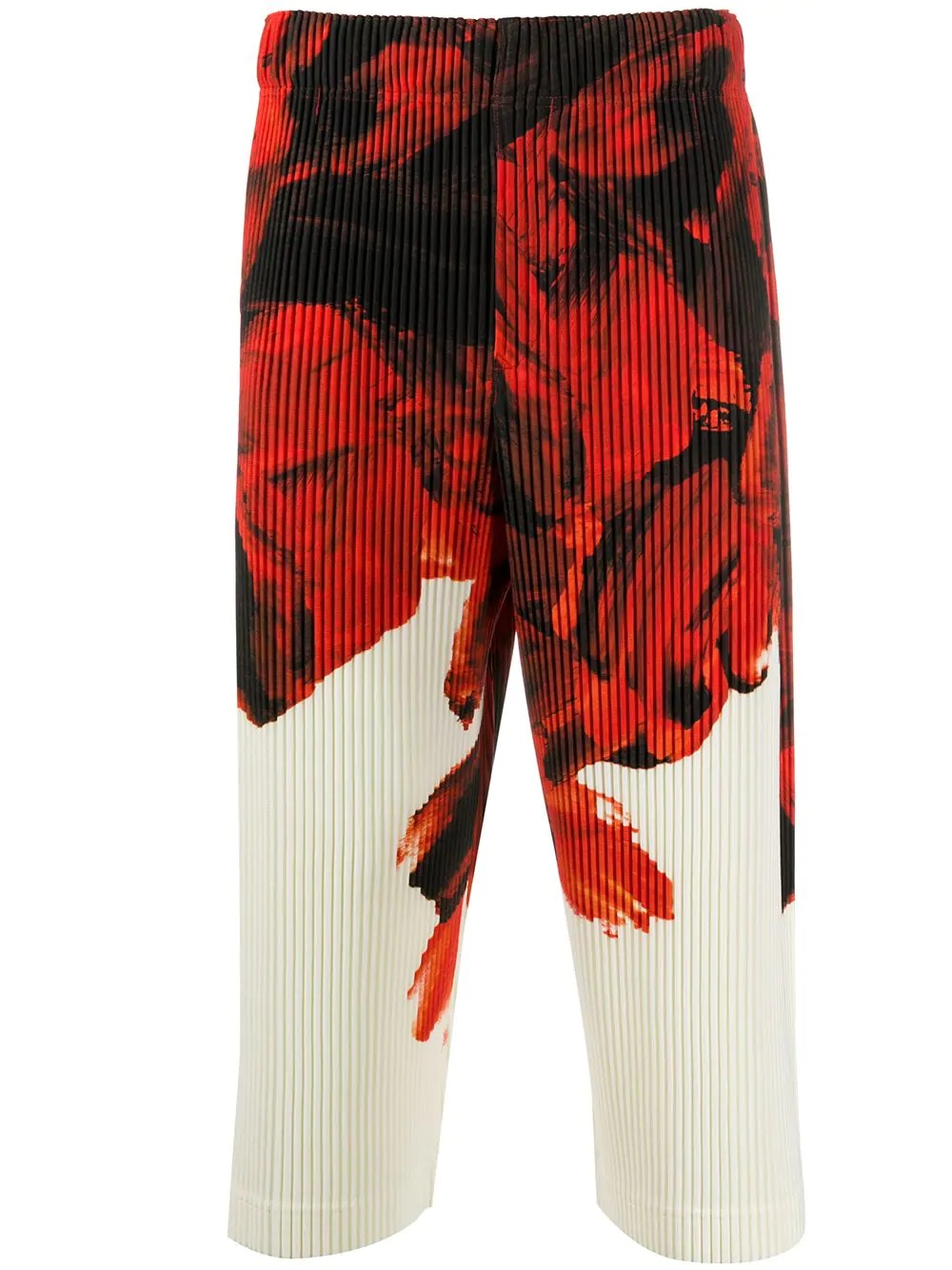 graphic print pleated trousers - 1