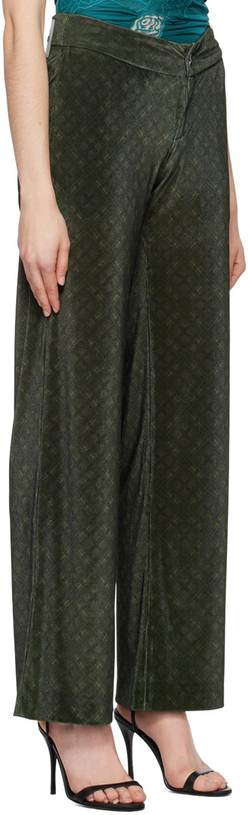 VAILLANT Green Flared Trousers outlook