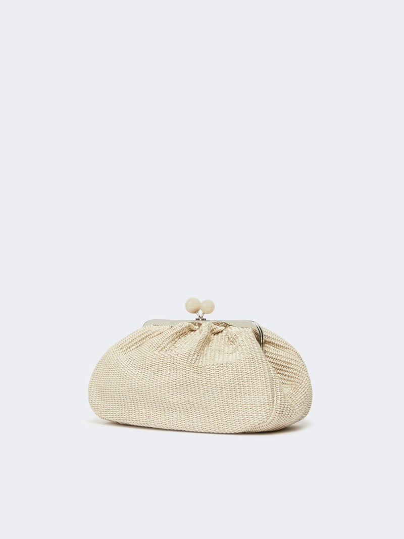 WEEKEND Max Mara Medium raffia-effect Pasticcino bag - TURTLEDOVE outlook