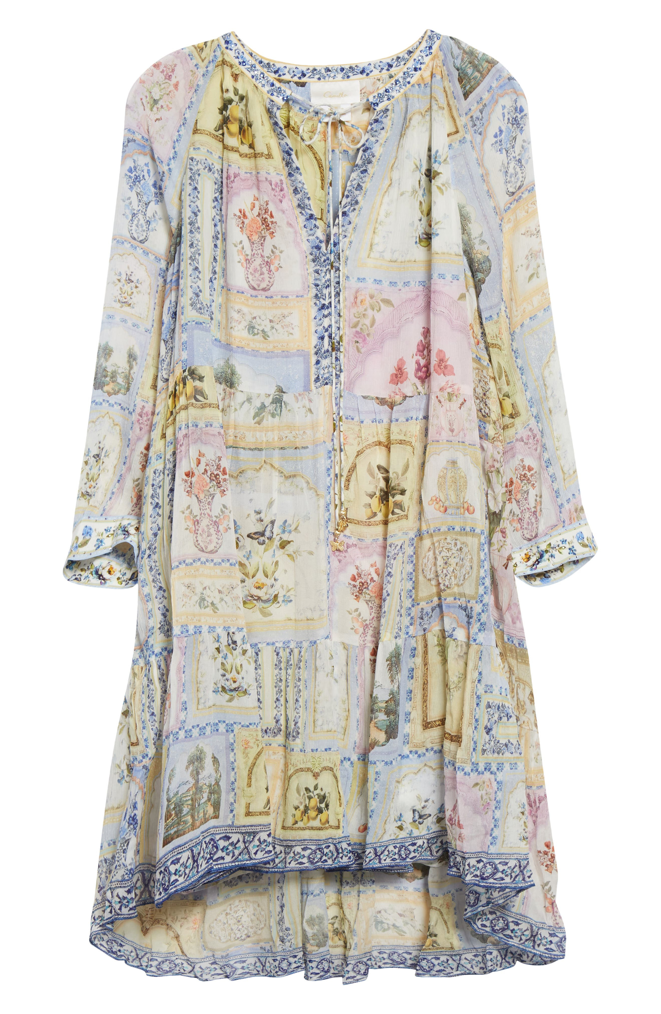 Camilla Gathered Panel Silk Minidress in Botanical Ballads at Nordstrom - 5