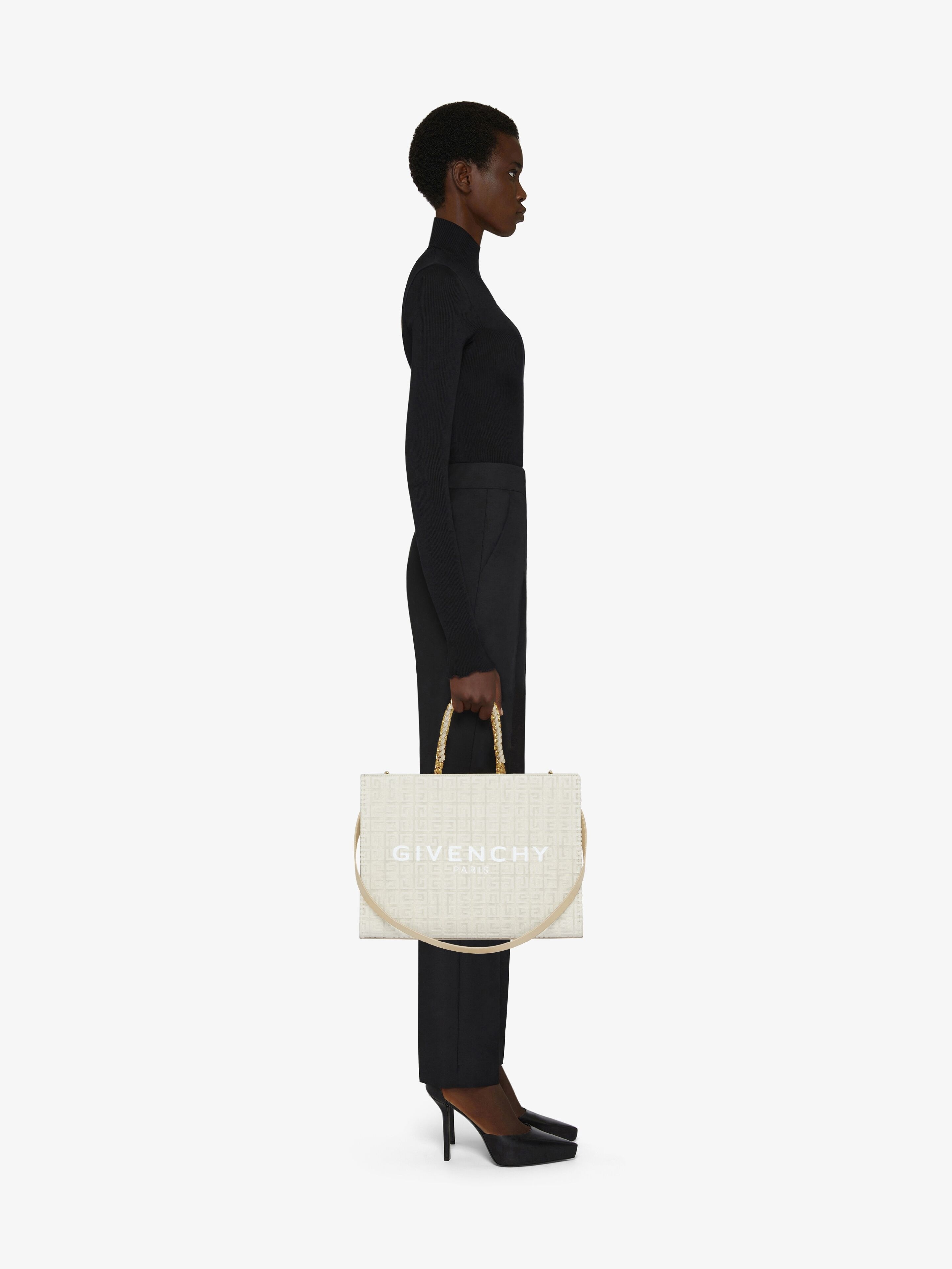 MEDIUM G-TOTE SHOPPING BAG IN 4G EMBROIDERED CANVAS - 2