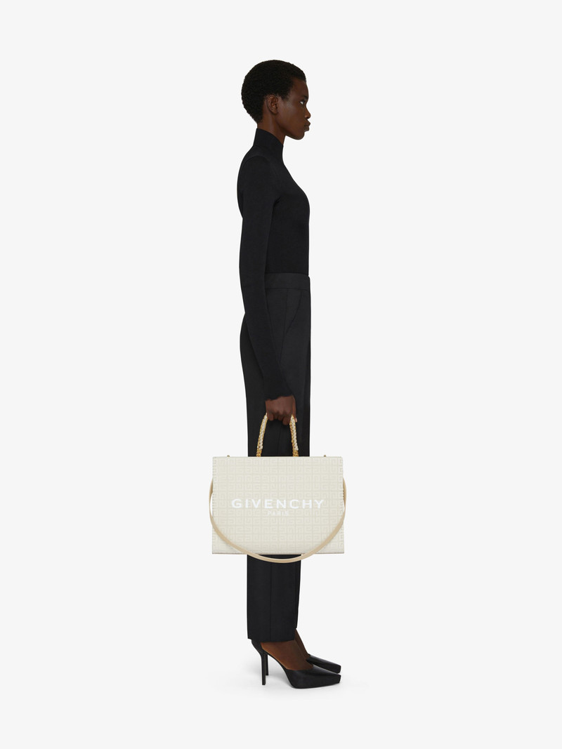 Givenchy MEDIUM G-TOTE SHOPPING BAG IN 4G EMBROIDERED CANVAS outlook