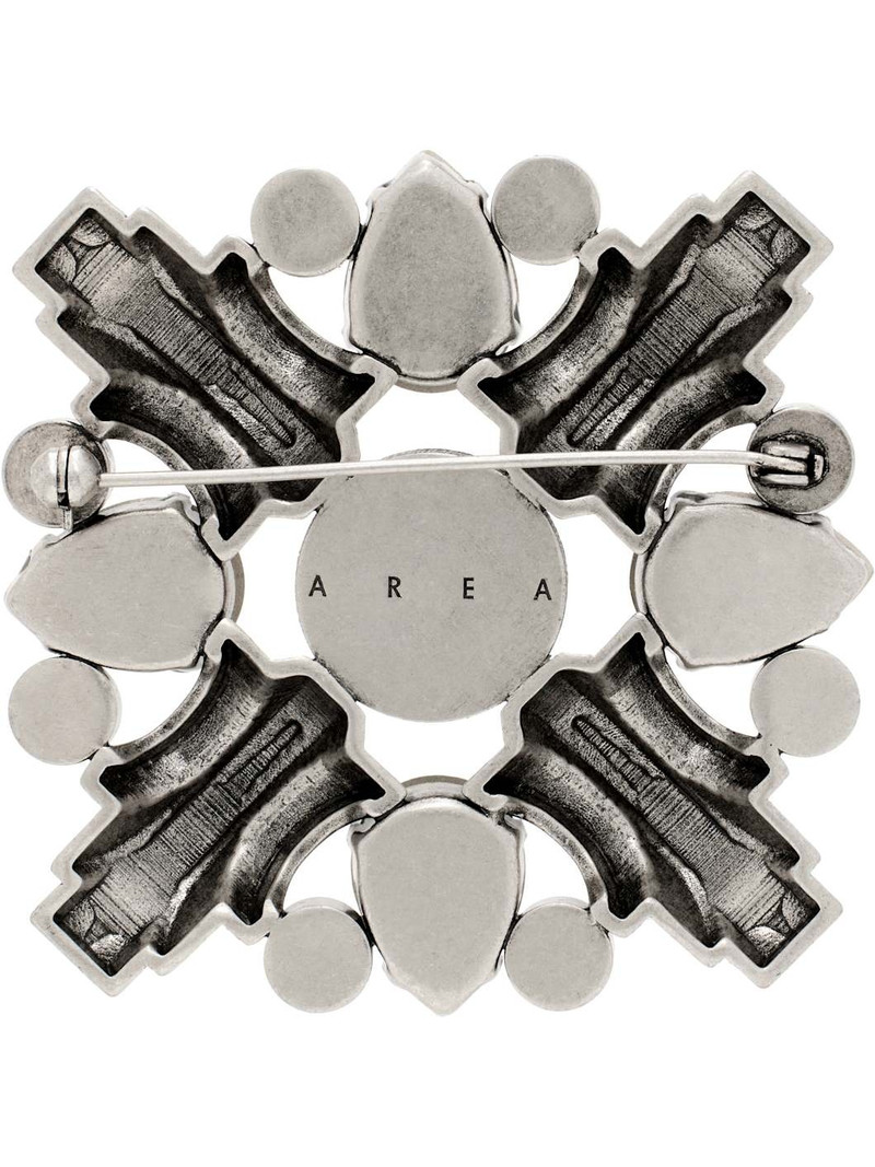 AREA Silver & Green Crystal Brooch outlook