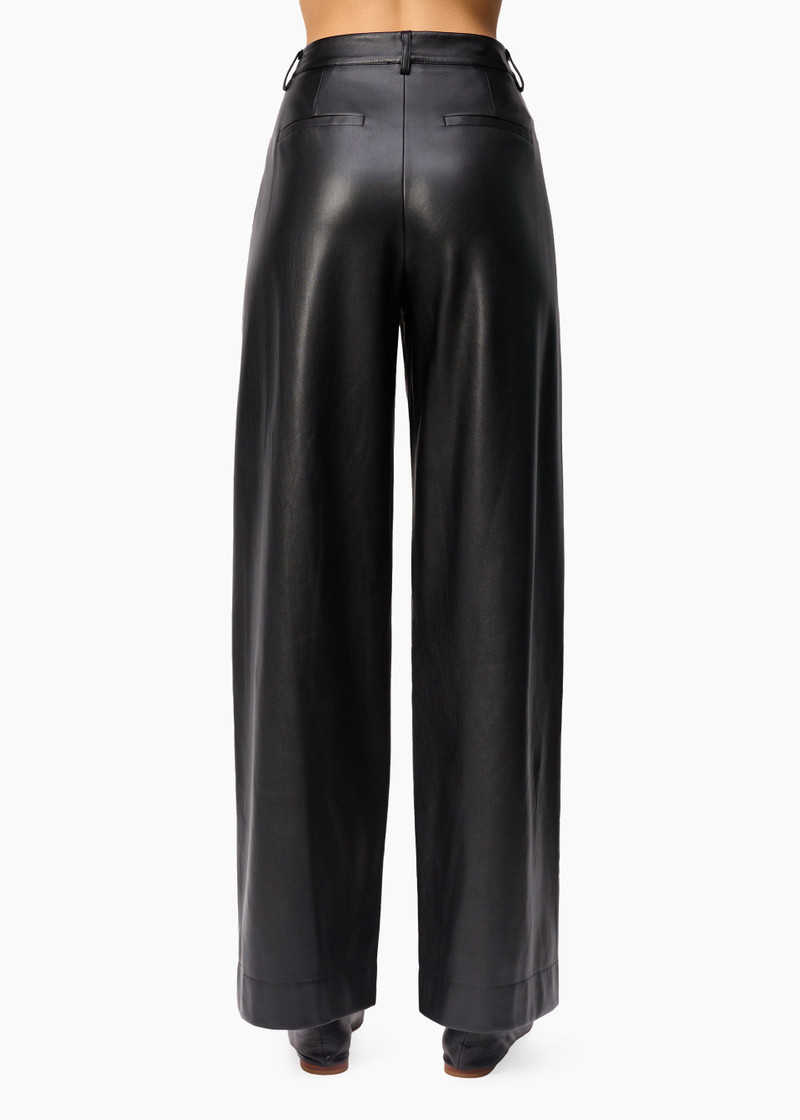 ANDORRA HIGH RISE VEGAN LEATHER PANT BLACK 4