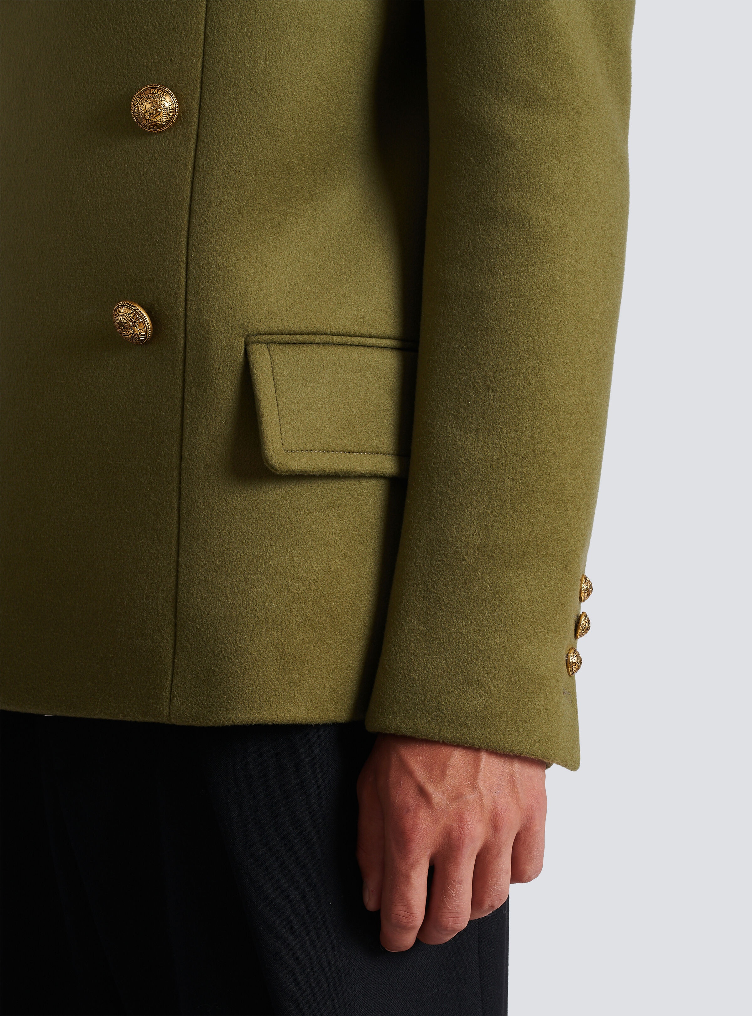 Double-breasted wool pea coat - 8