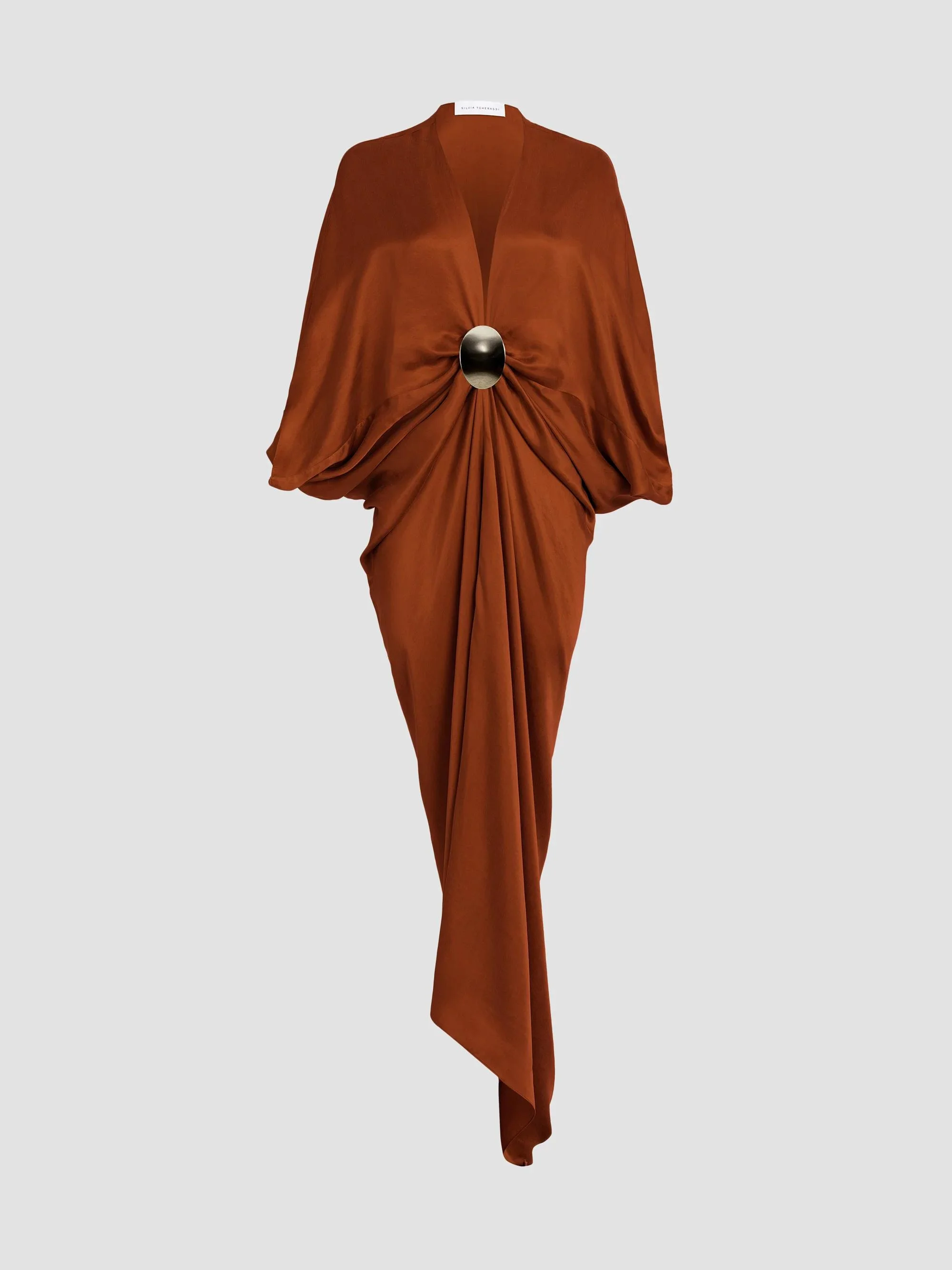 Women's Fiore Satin Tunic Maxi Dress - Terracota - 1
