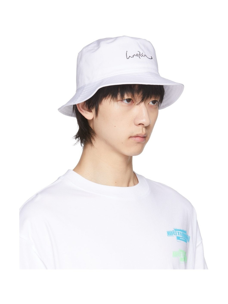 We11done White Hotfix Star Bucket Hat outlook