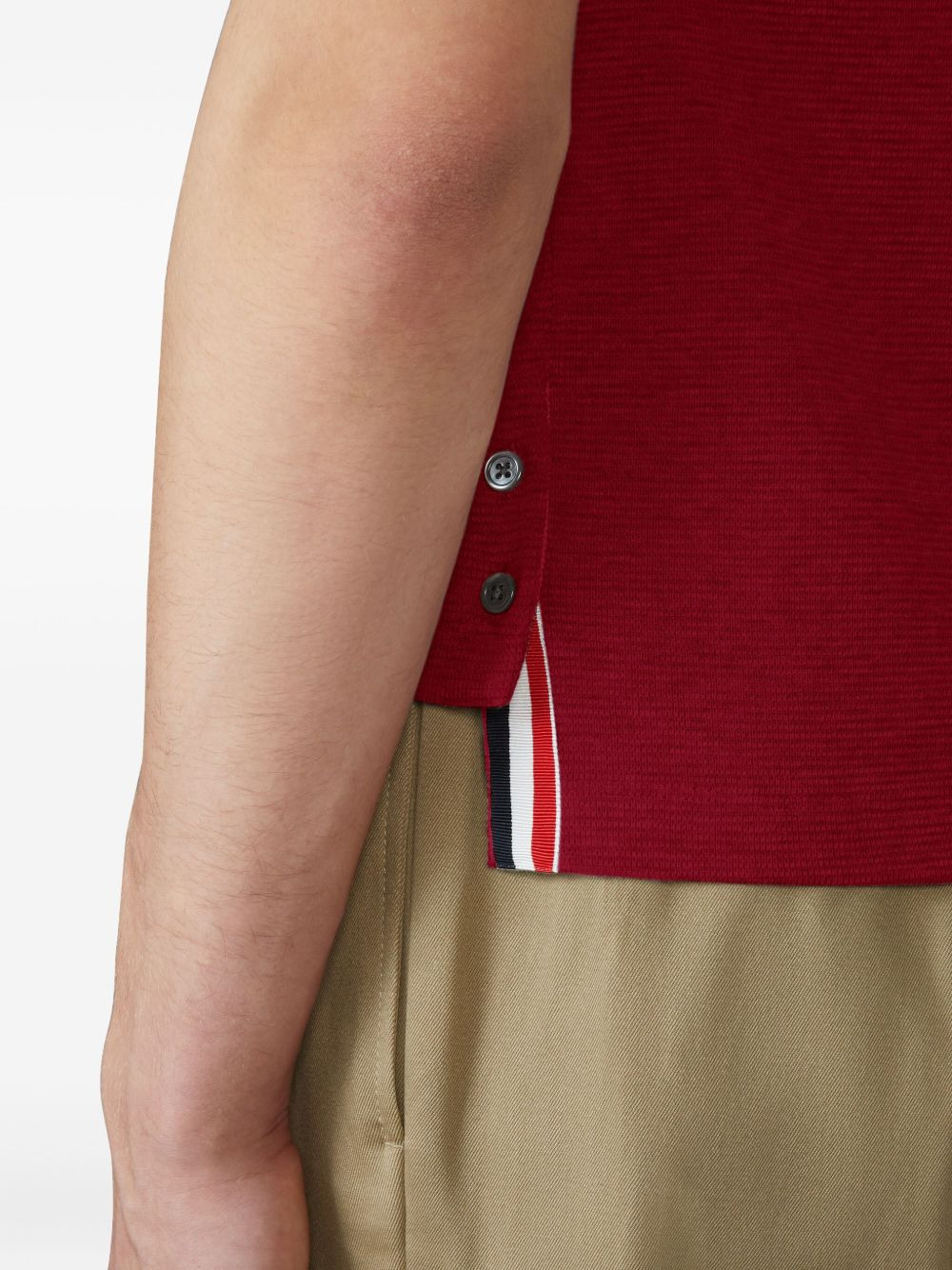 ribbed-cuff striped-detail T-shirt - 5