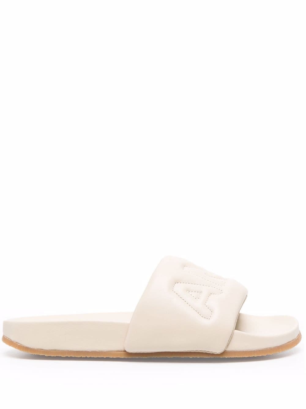 logo-embroidered padded slide - 1