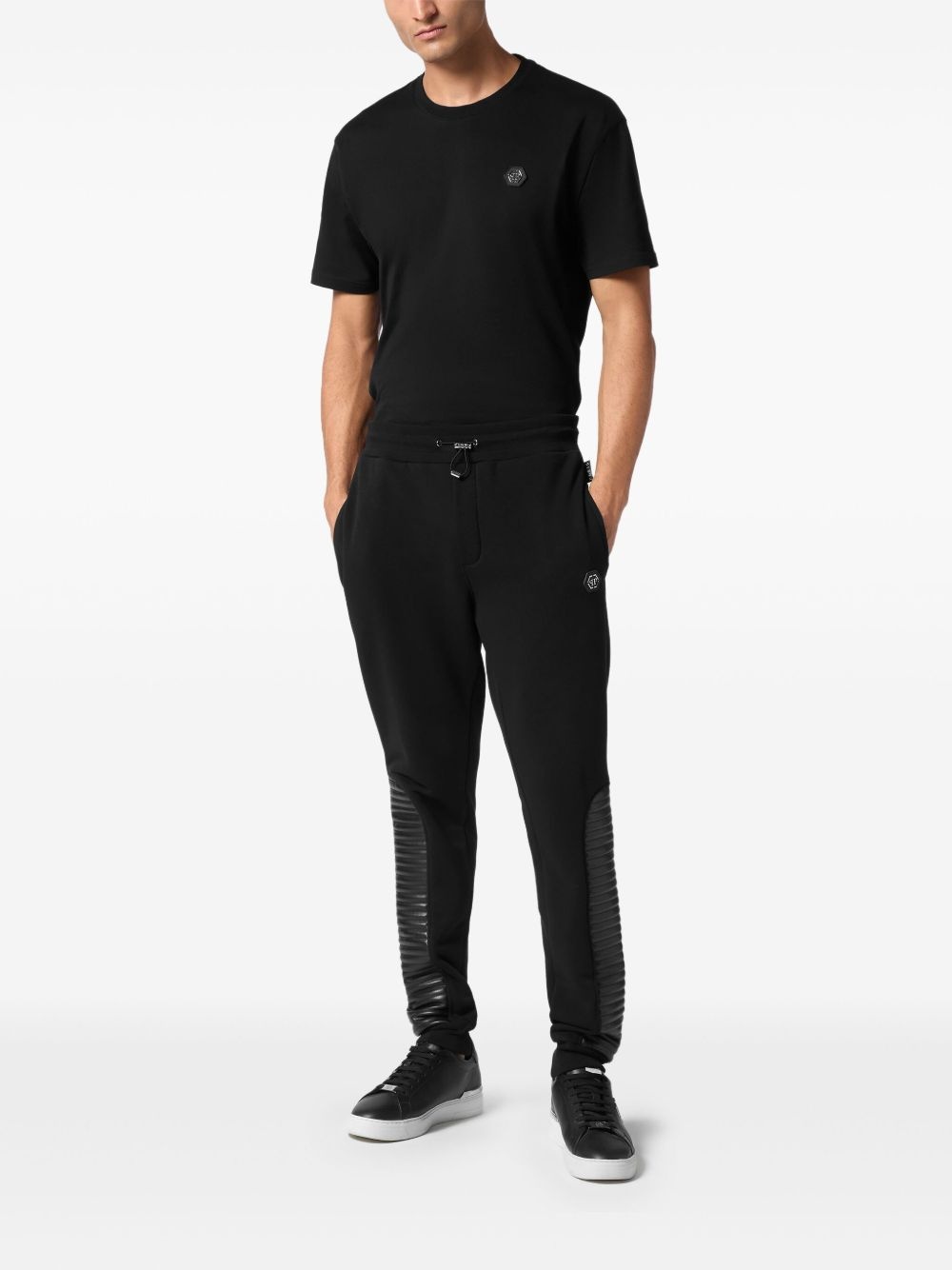 leather-inserts track pants - 2