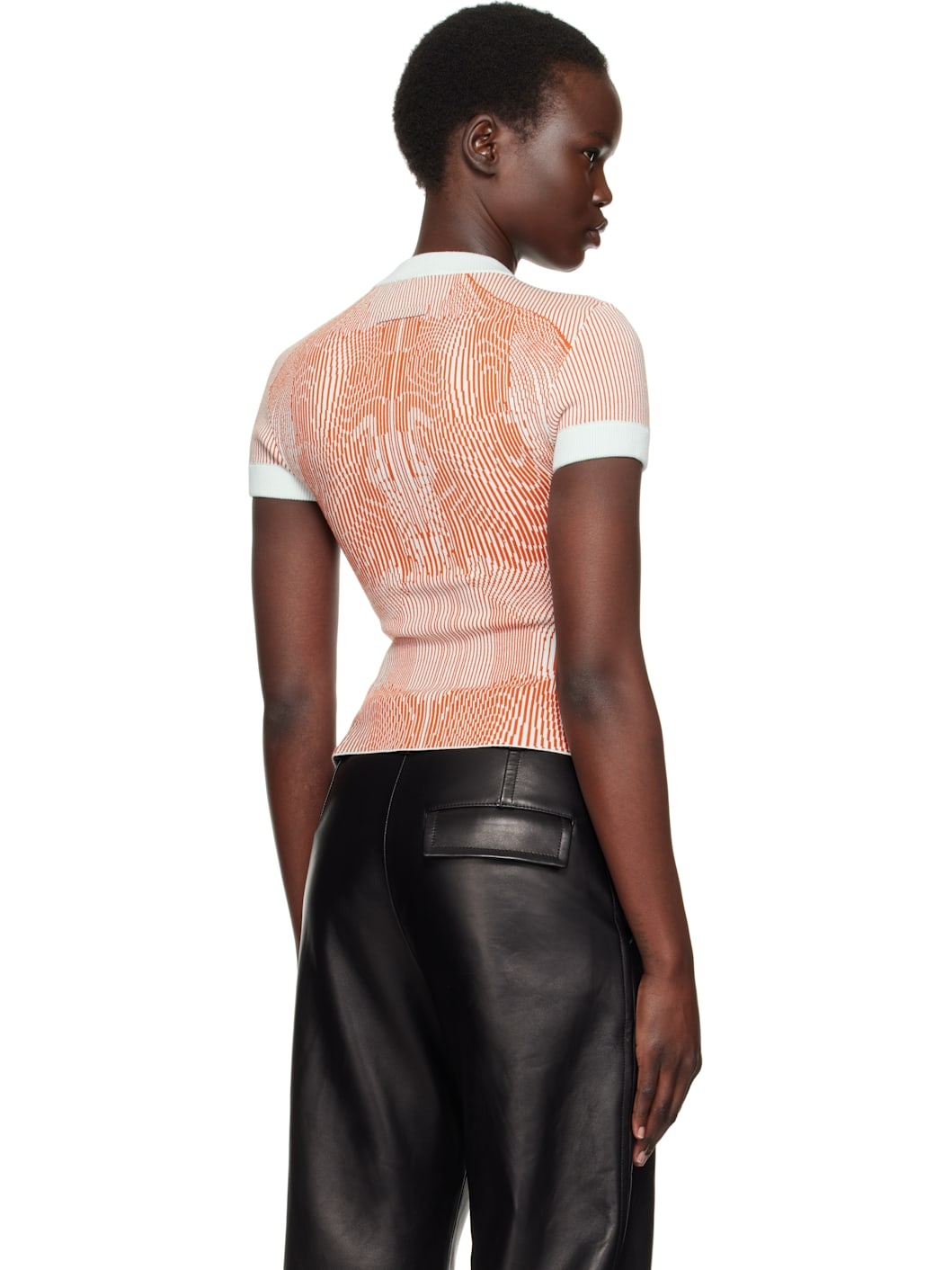 Orange & Green 'The Morphing Pinstripes Jacquard' T-Shirt - 3