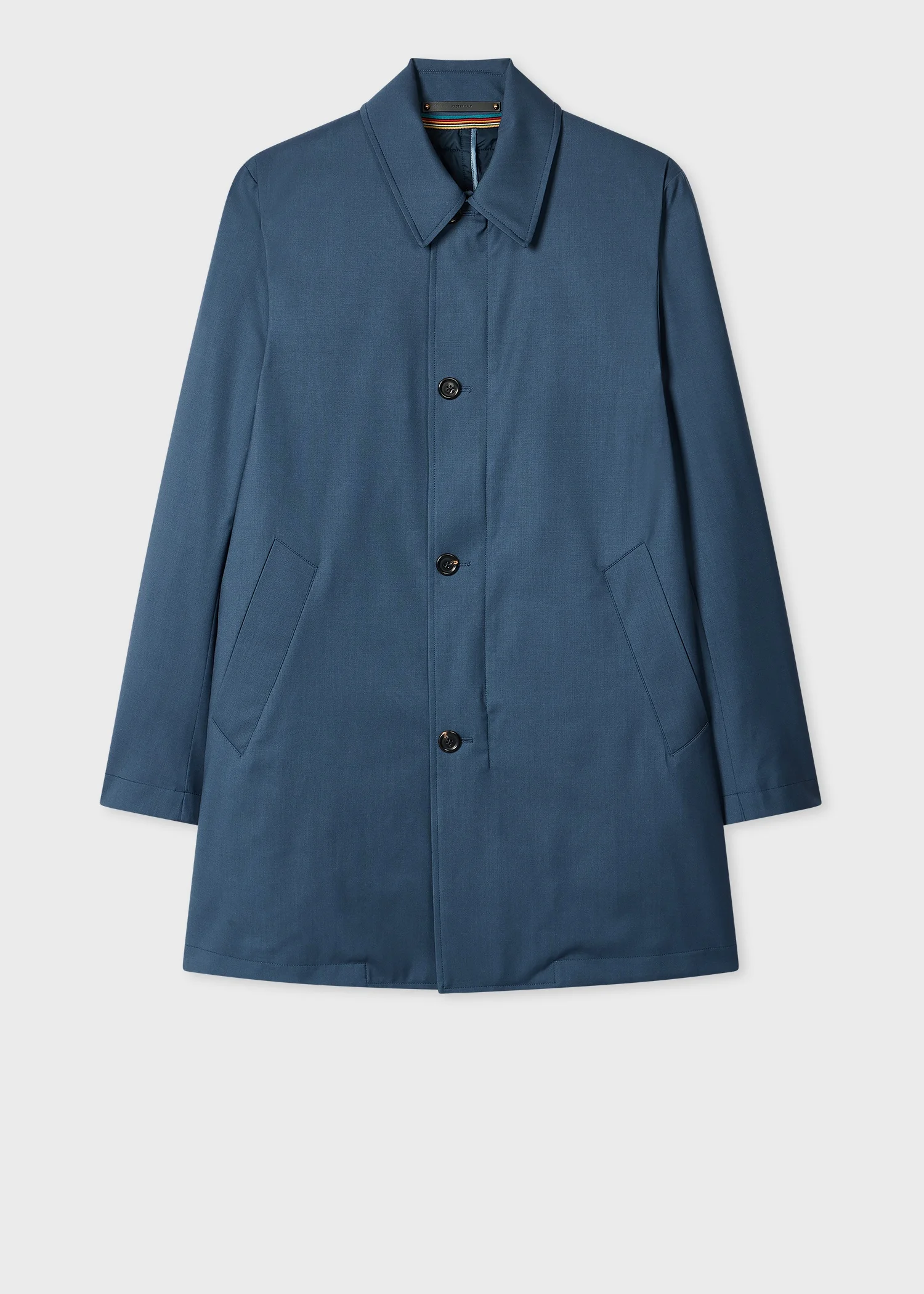 Blue 'Storm System' Wool Mac With Detachable Gilet - 1