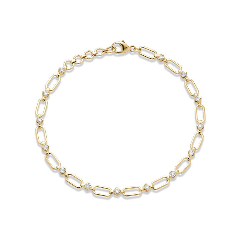LAB-Created Open Link Diamond Bracelet 1