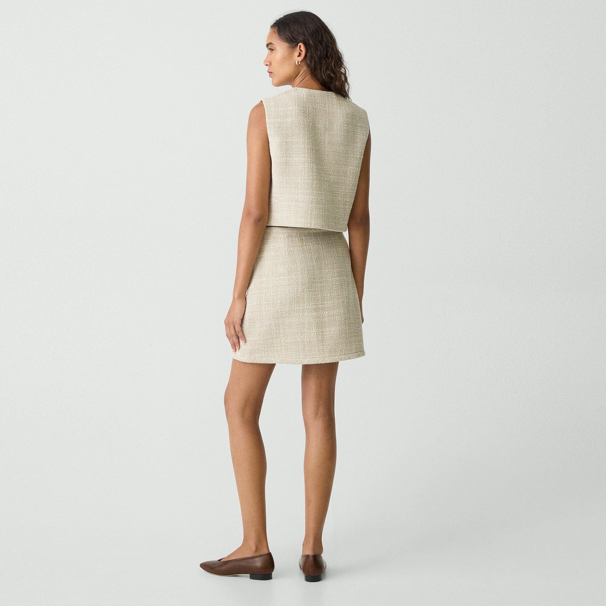 A-Line Mini Skirt in Texture Tweed - 4