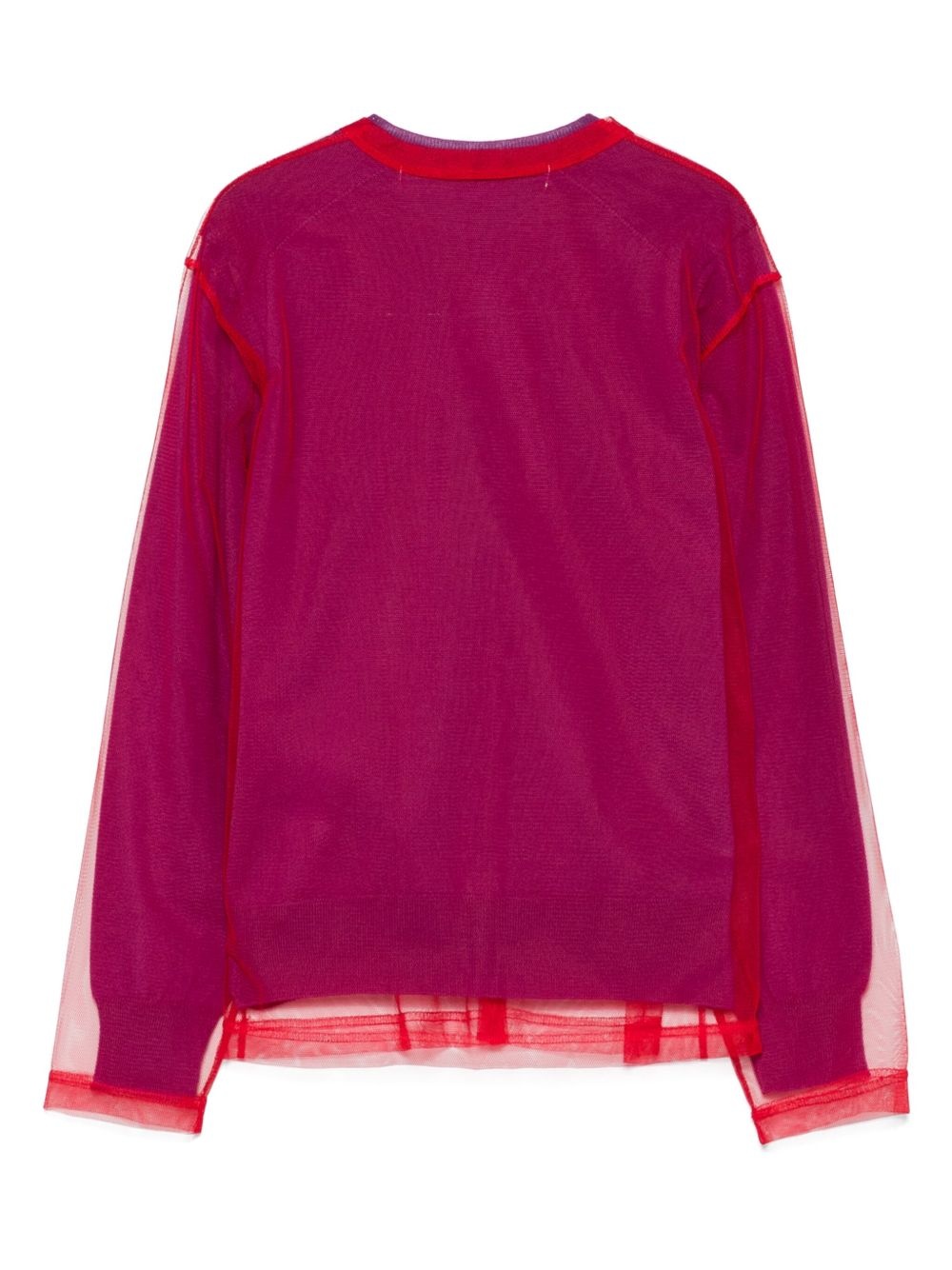 overlay-mesh cardigan - 2