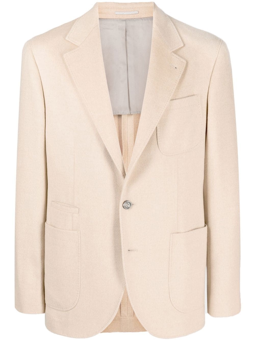 single-breasted camel-hair blazer - 1