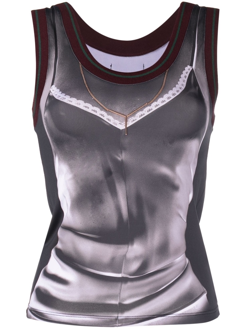 trompe l'oeil-print tank top - 1