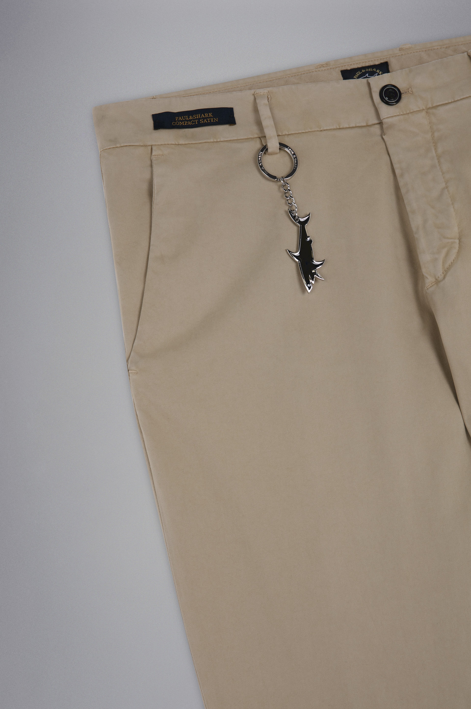 STRETCH COTTON REGULAR CHINO TROUSERS - 5