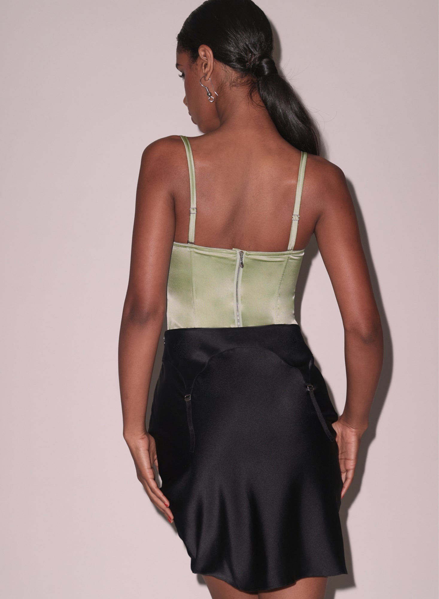 Silk Draped Garter Skirt - 6