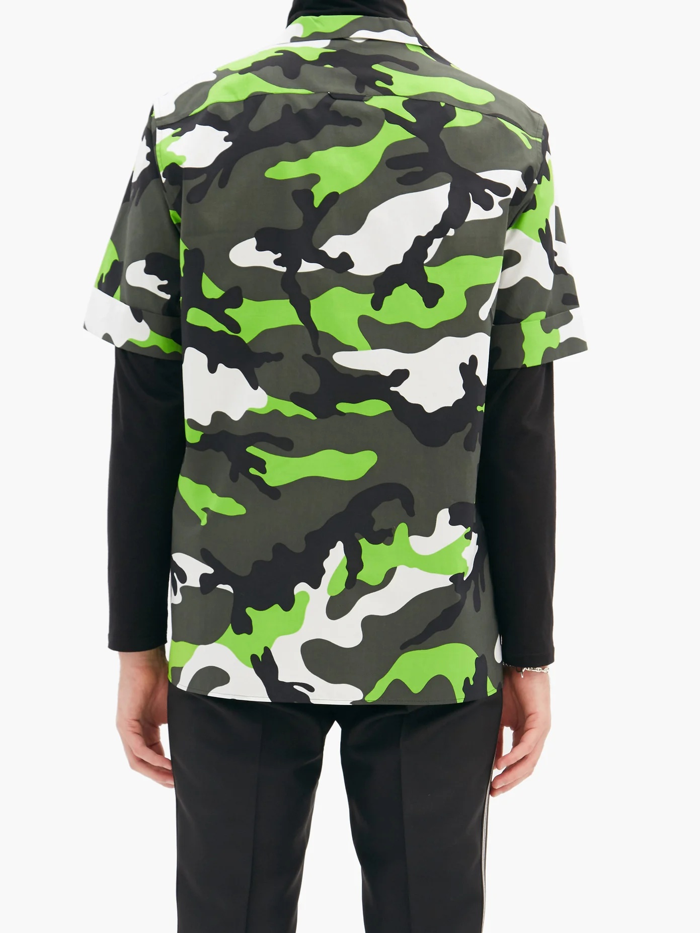 Camouflage-print bowling shirt - 5