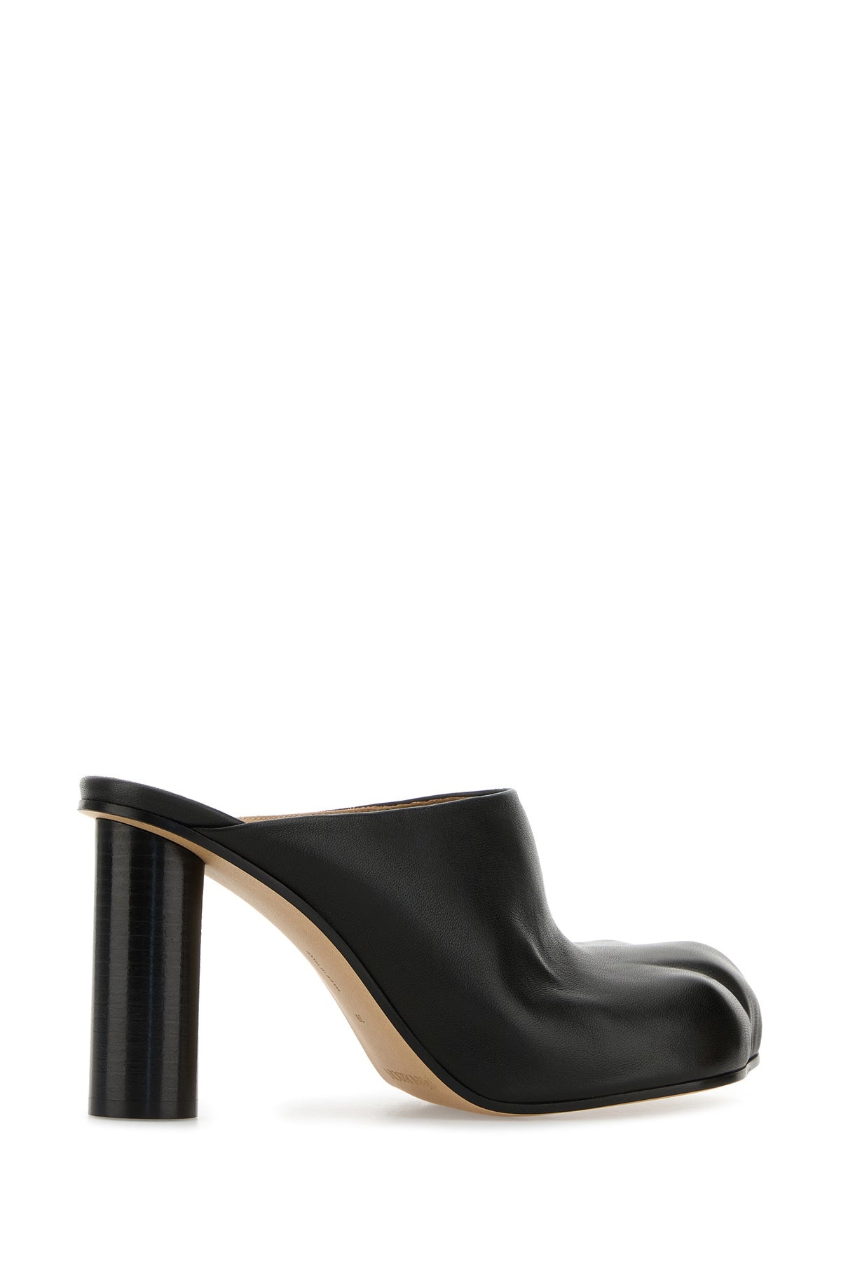 Black nappa leather Paw mules - 3