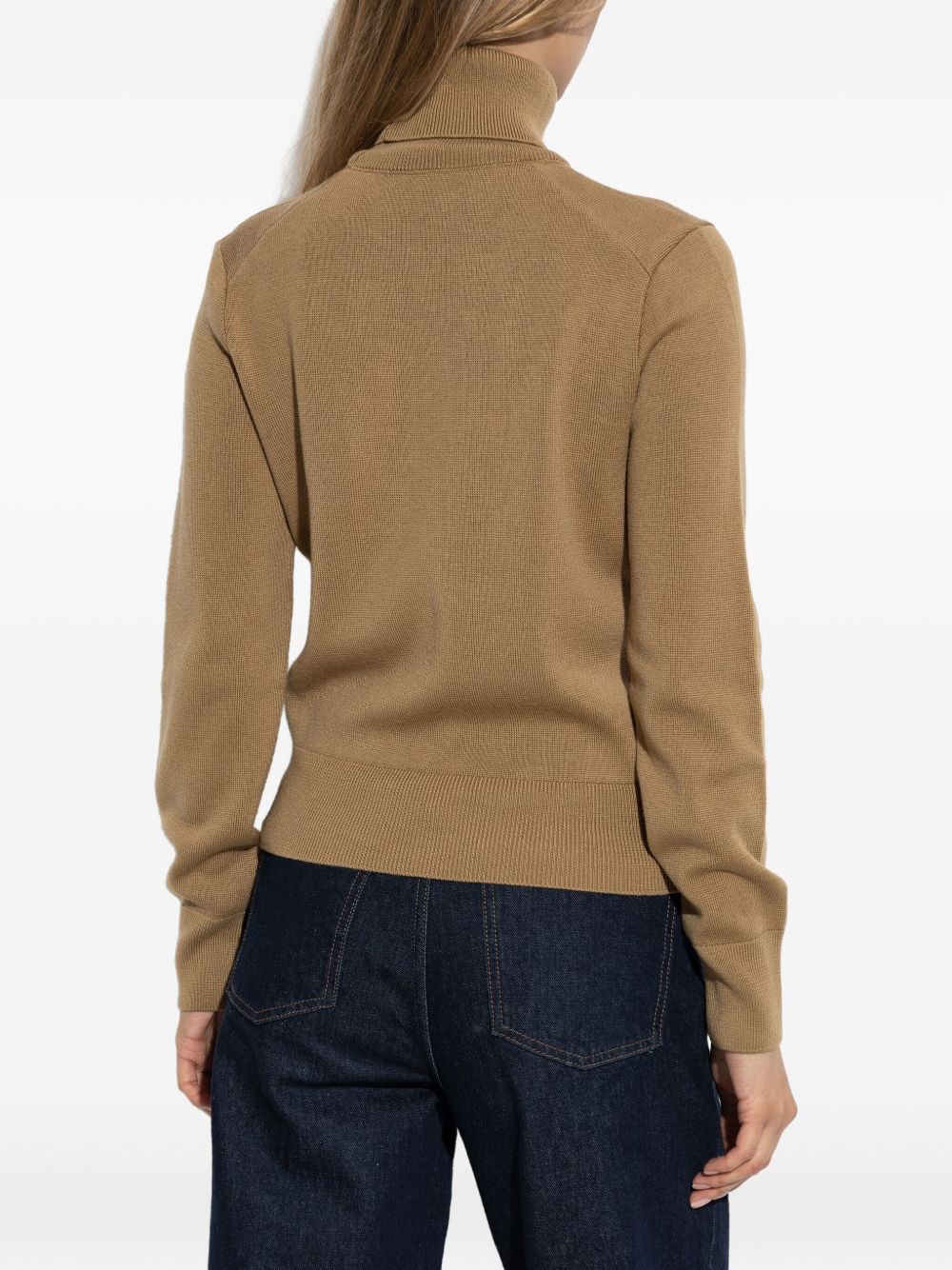 logo-embroidery turtleneck sweater - 4
