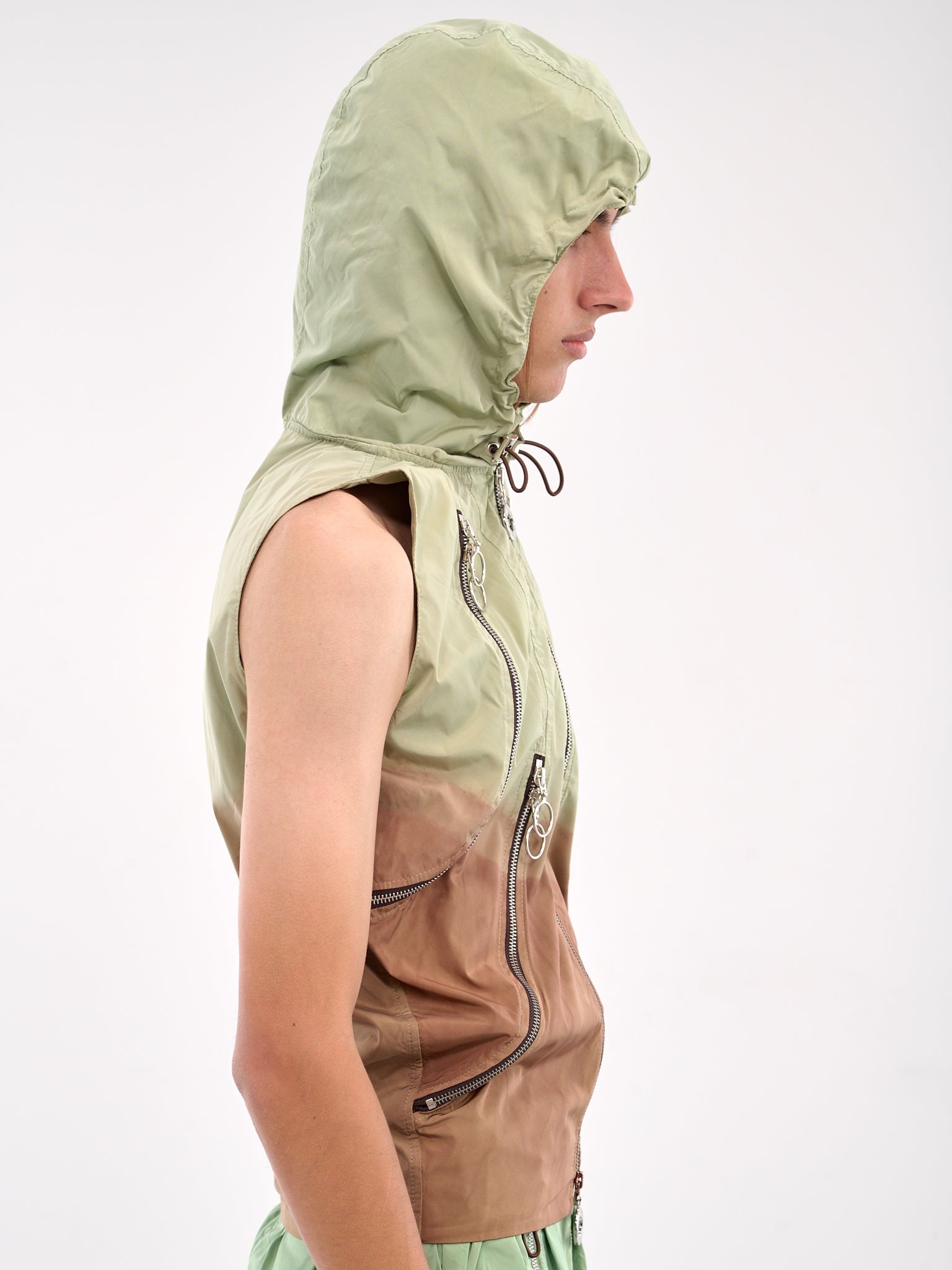 Multi-Zip Hooded Vest - 4