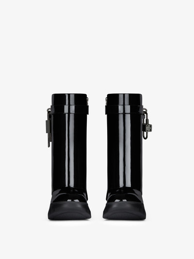 Givenchy SHARK LOCK BIKER ANKLE BOOTS IN PATENT LEATHER outlook