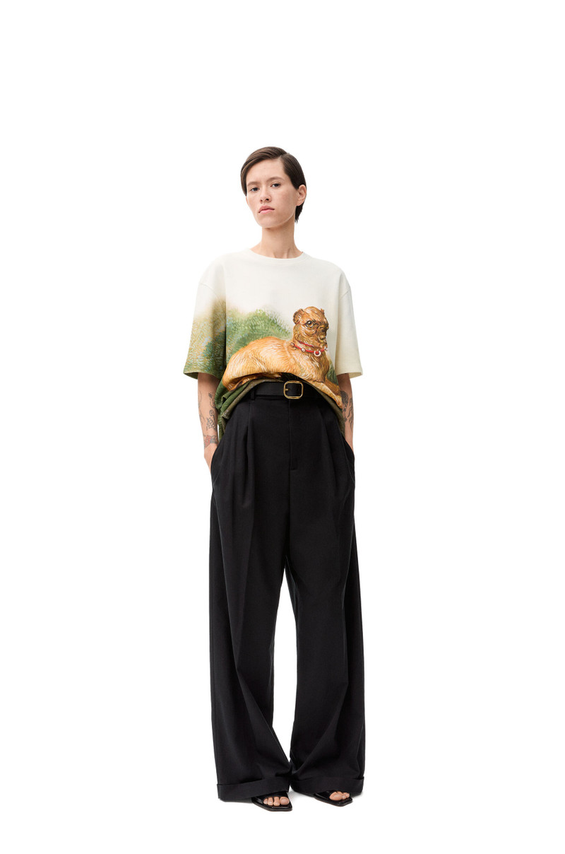 Loewe Pleated trousers in cotton and silk outlook