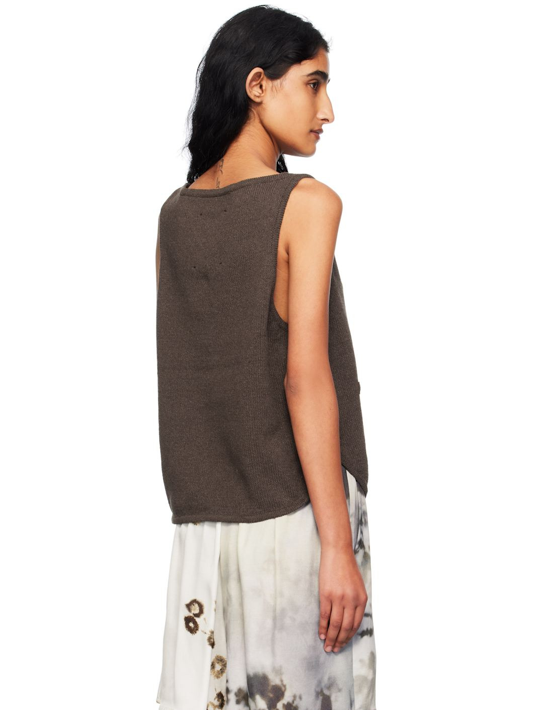 Brown Boatneck Waistcoat Cardigan - 3