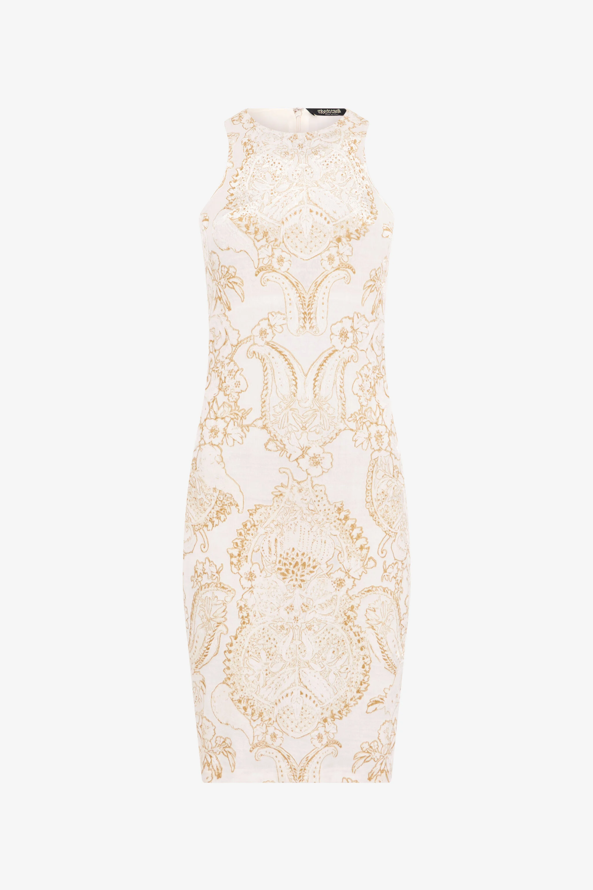 Ornamental White Print Dress - 1