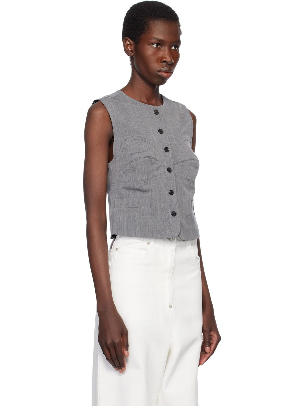 Gray Dummy Shaped Vest - 2