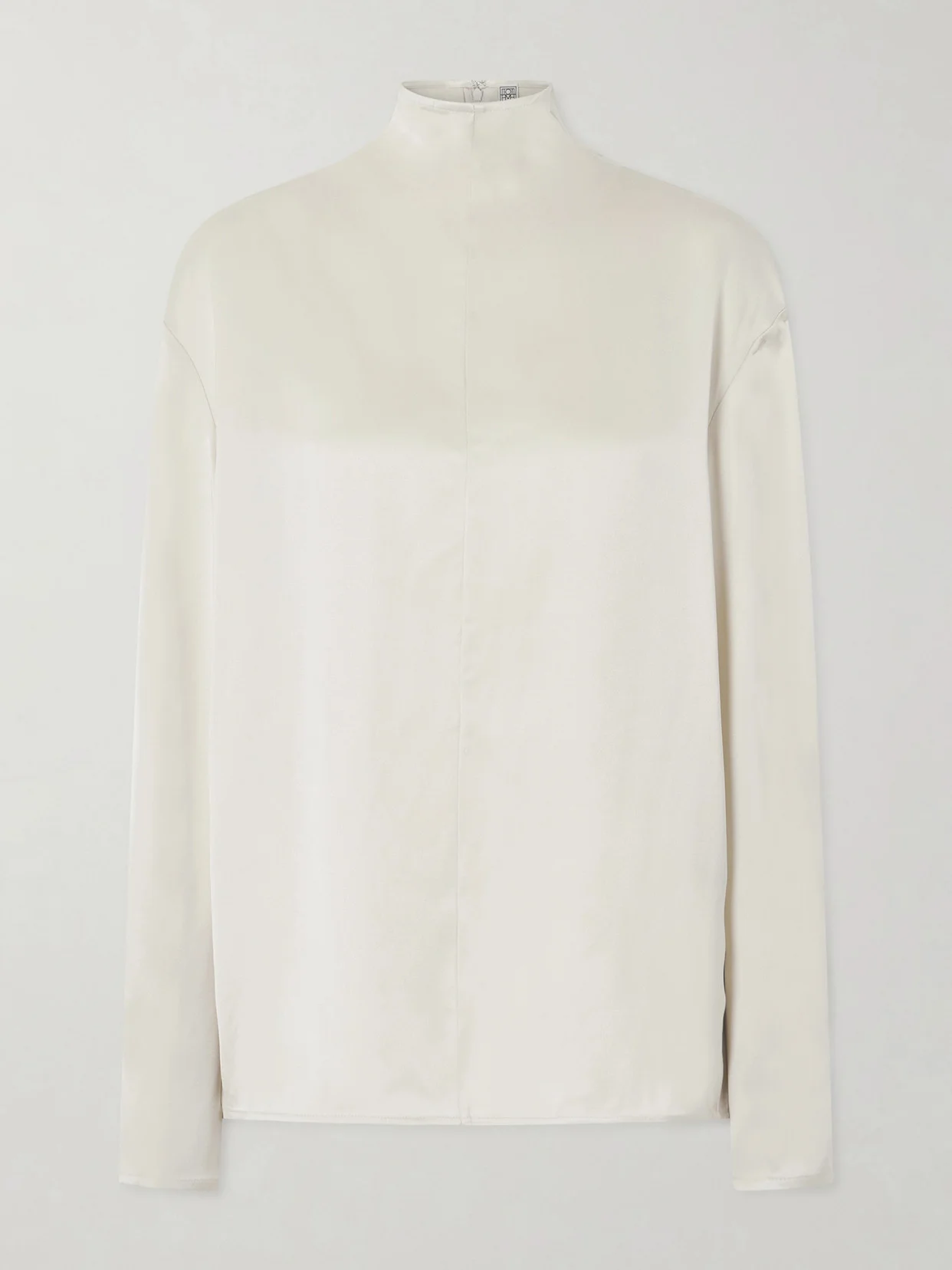 Satin Turtleneck Blouse - 1