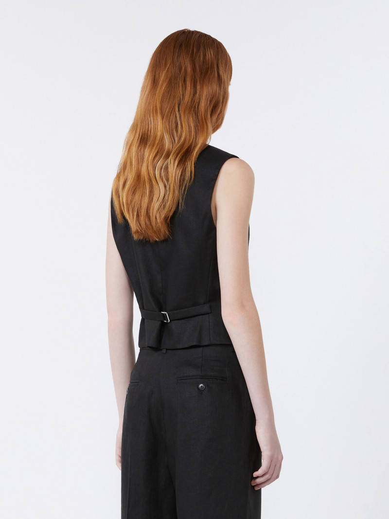 PACE Linen canvas waistcoat - BLACK 4