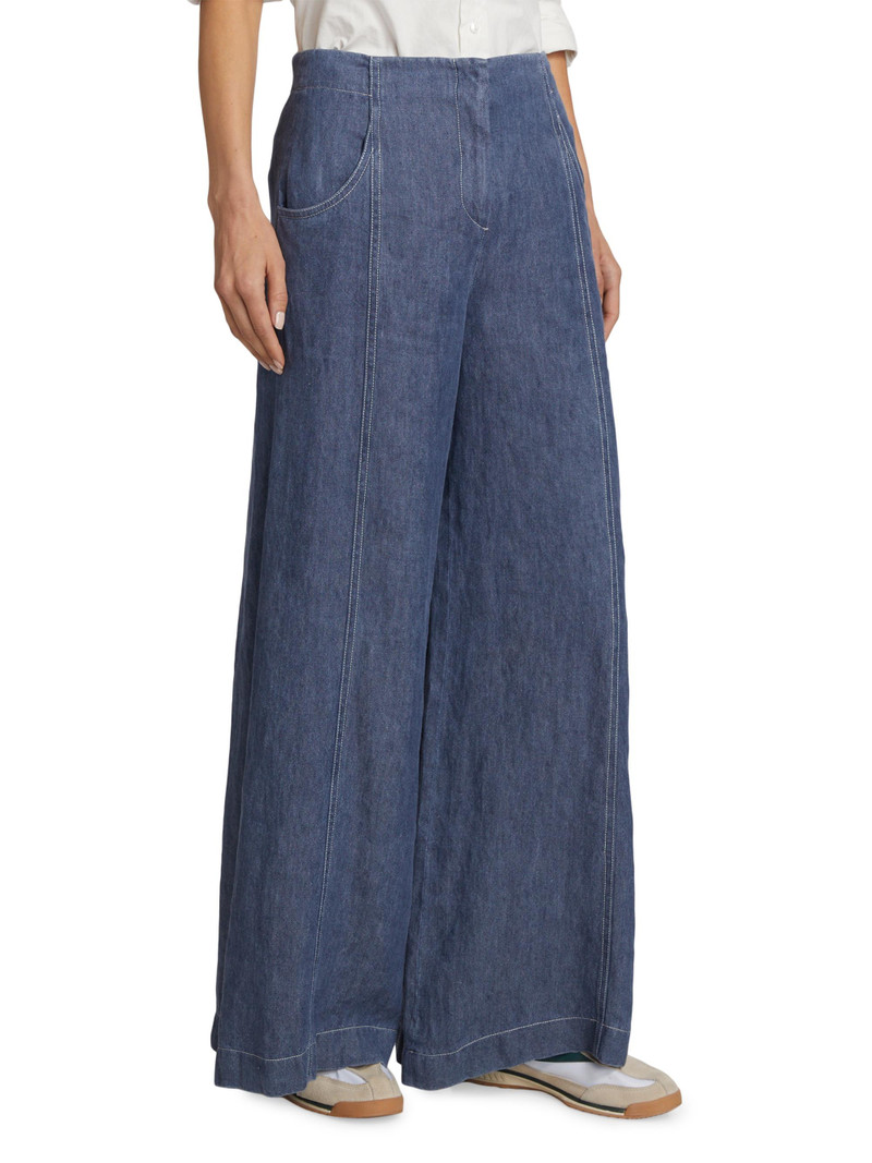 Women's Demie Hemp Wide-Leg Trousers - Medium Indigo 4