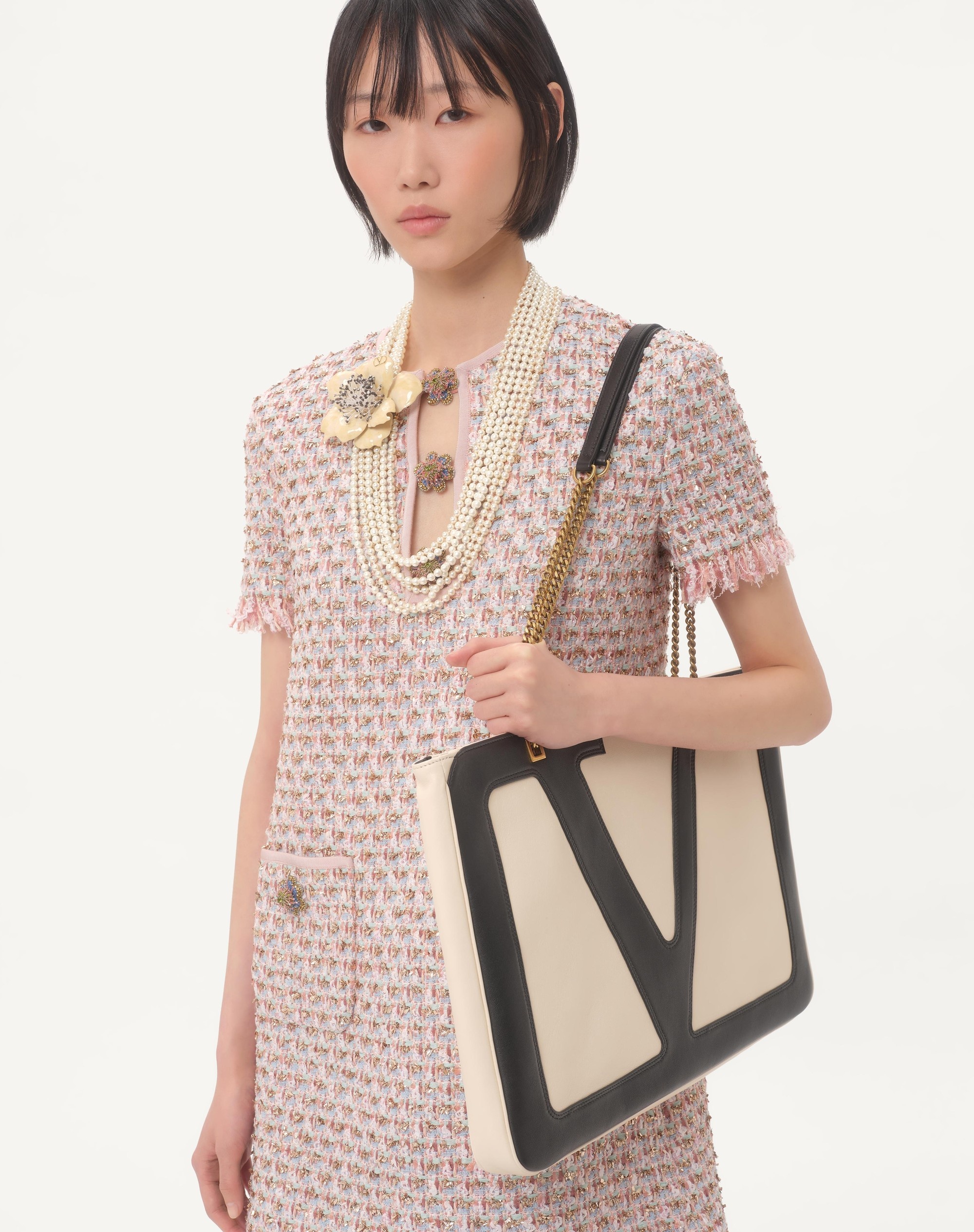 EMBROIDERED RIBBON TWEED SHORT DRESS - 3