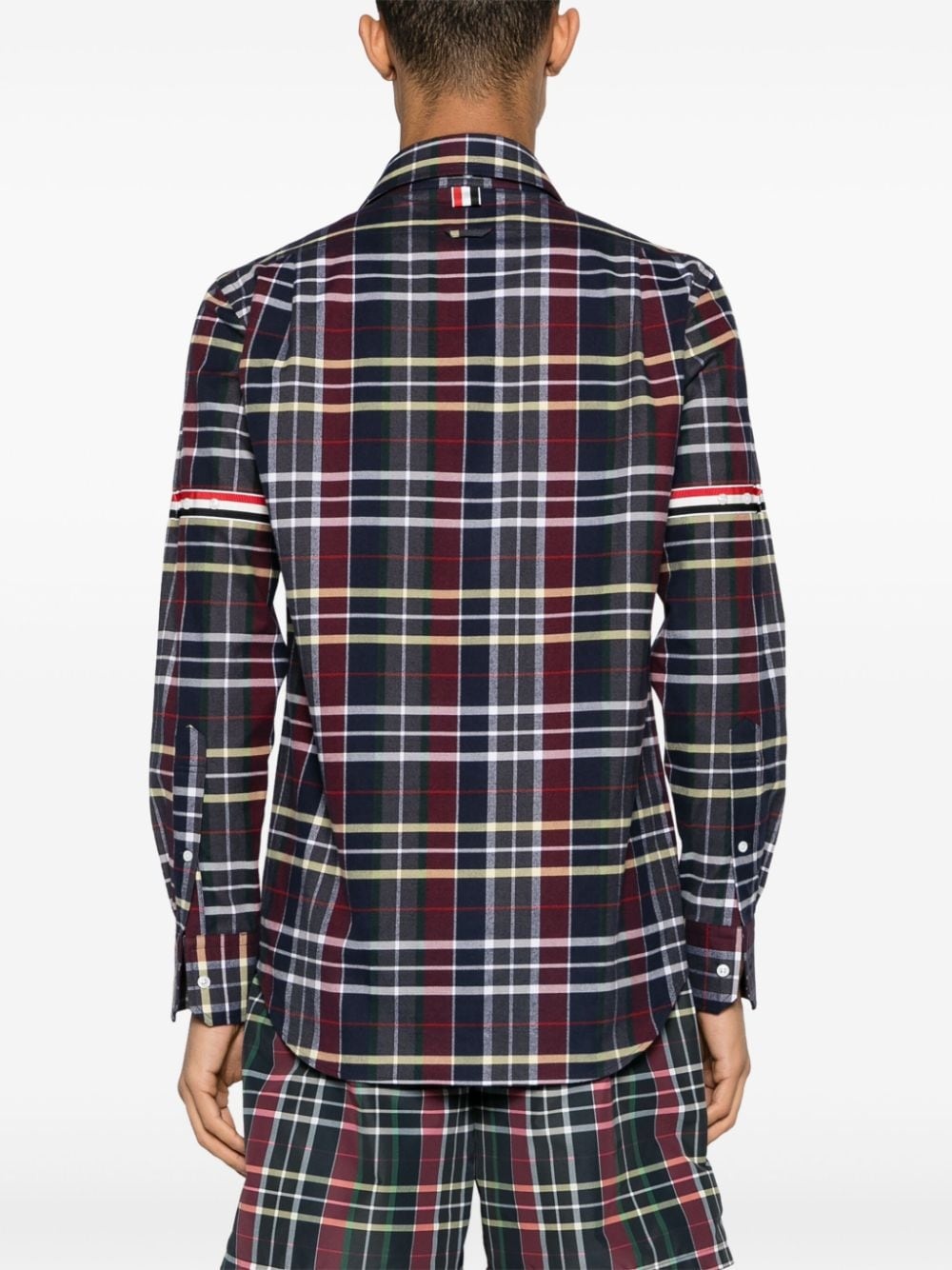 tartan-check flannel shirt - 4