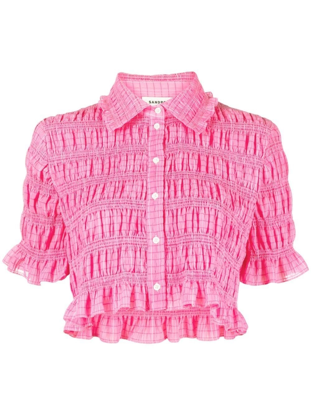 ruffled short-sleeve shirt - 1