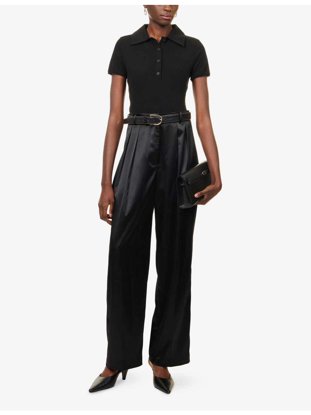 The Mesh Trim Knitted Polo Top - 2