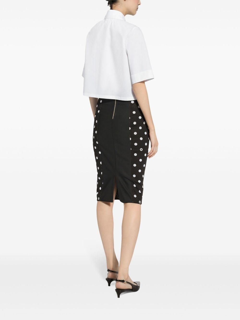 cropped cotton shirt - 4