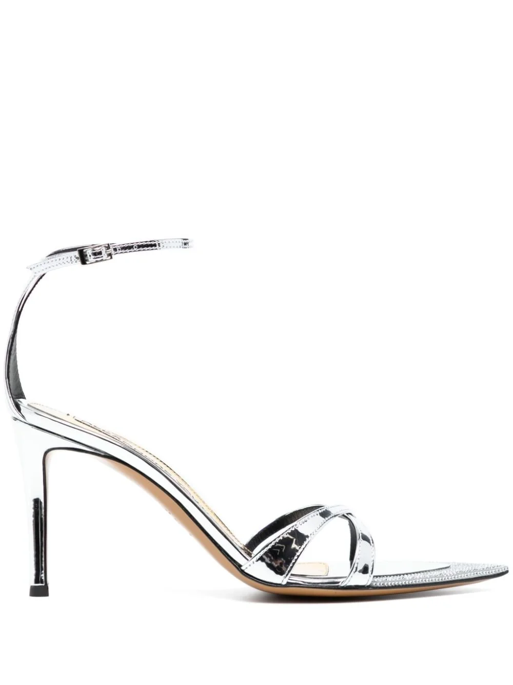 metallic-effect 85mm leather sandals - 1
