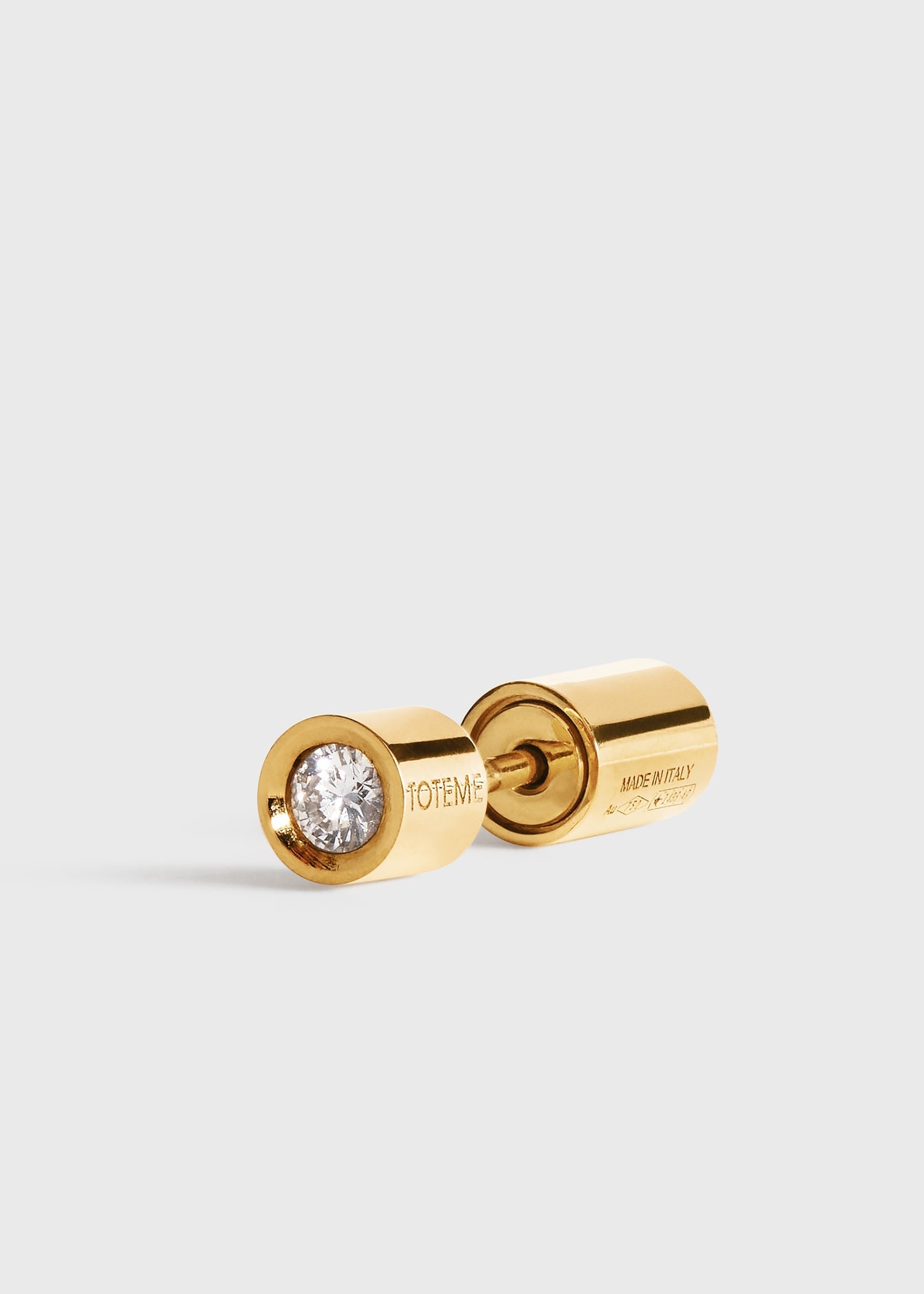 Bezel diamond earring 18kt gold - 3