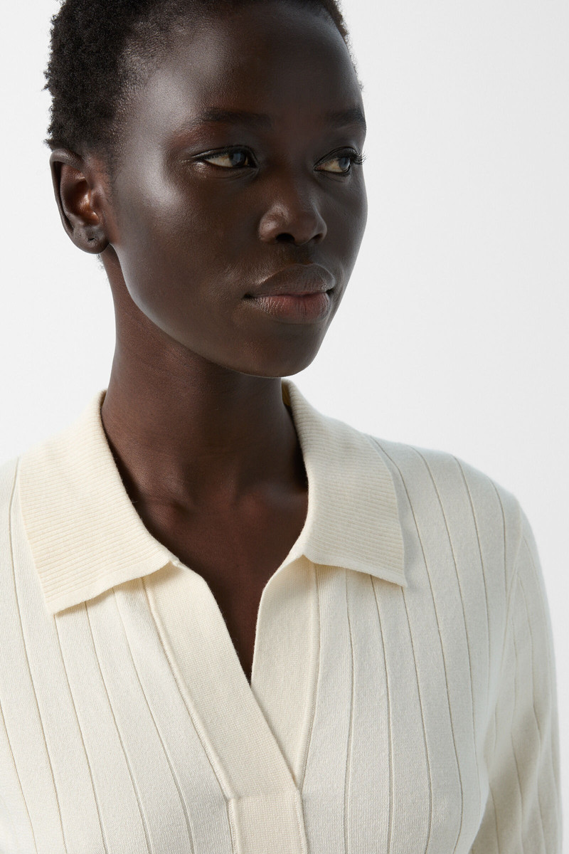 Knitted polo shirt June in Off-White 4