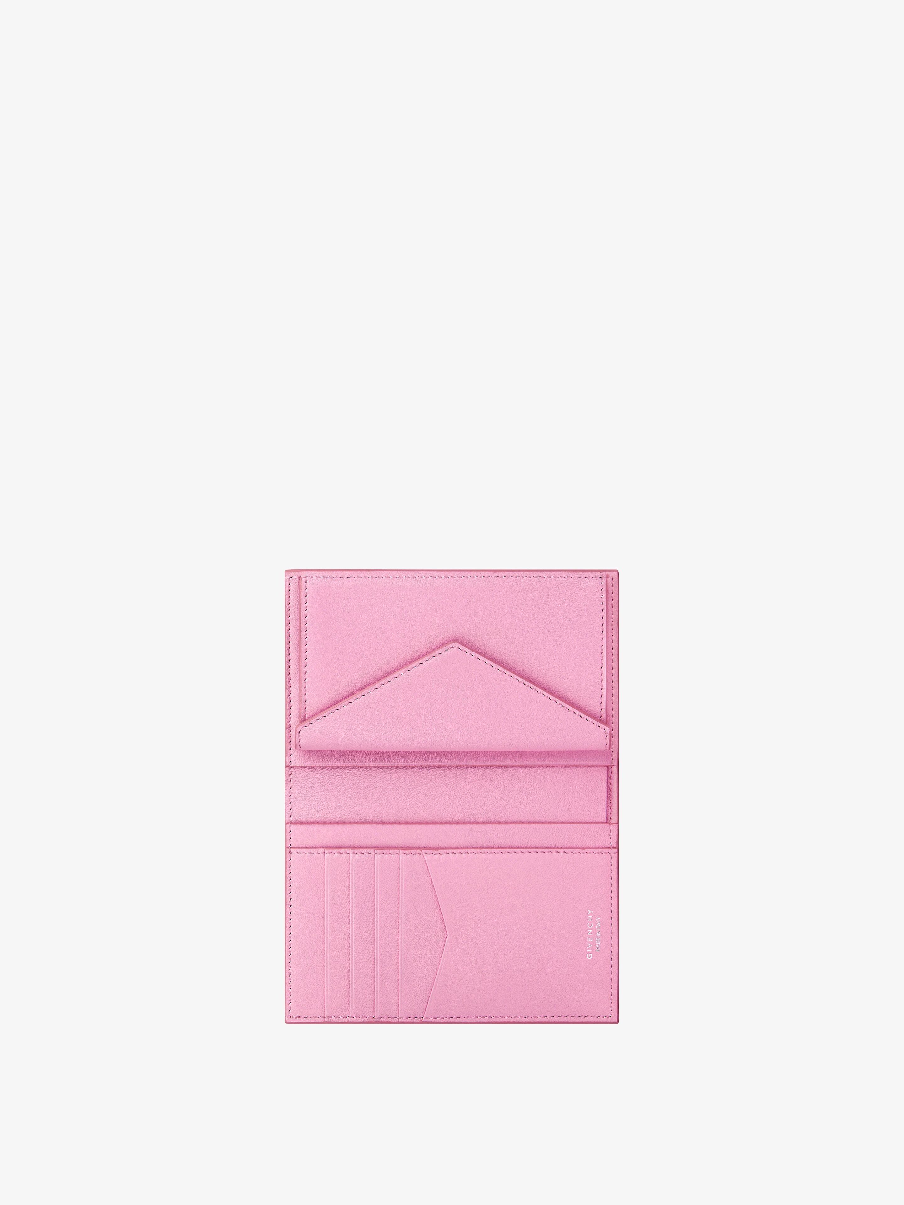 GIV CUT WALLET IN 4G LEATHER WITH GIVENCHY LOVE PRINT - 4