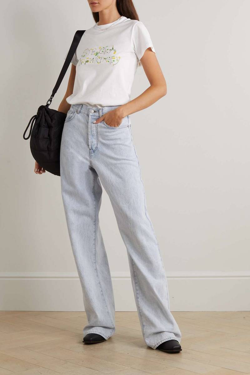 Stella McCartney Dandelion printed cotton-jersey T-shirt outlook