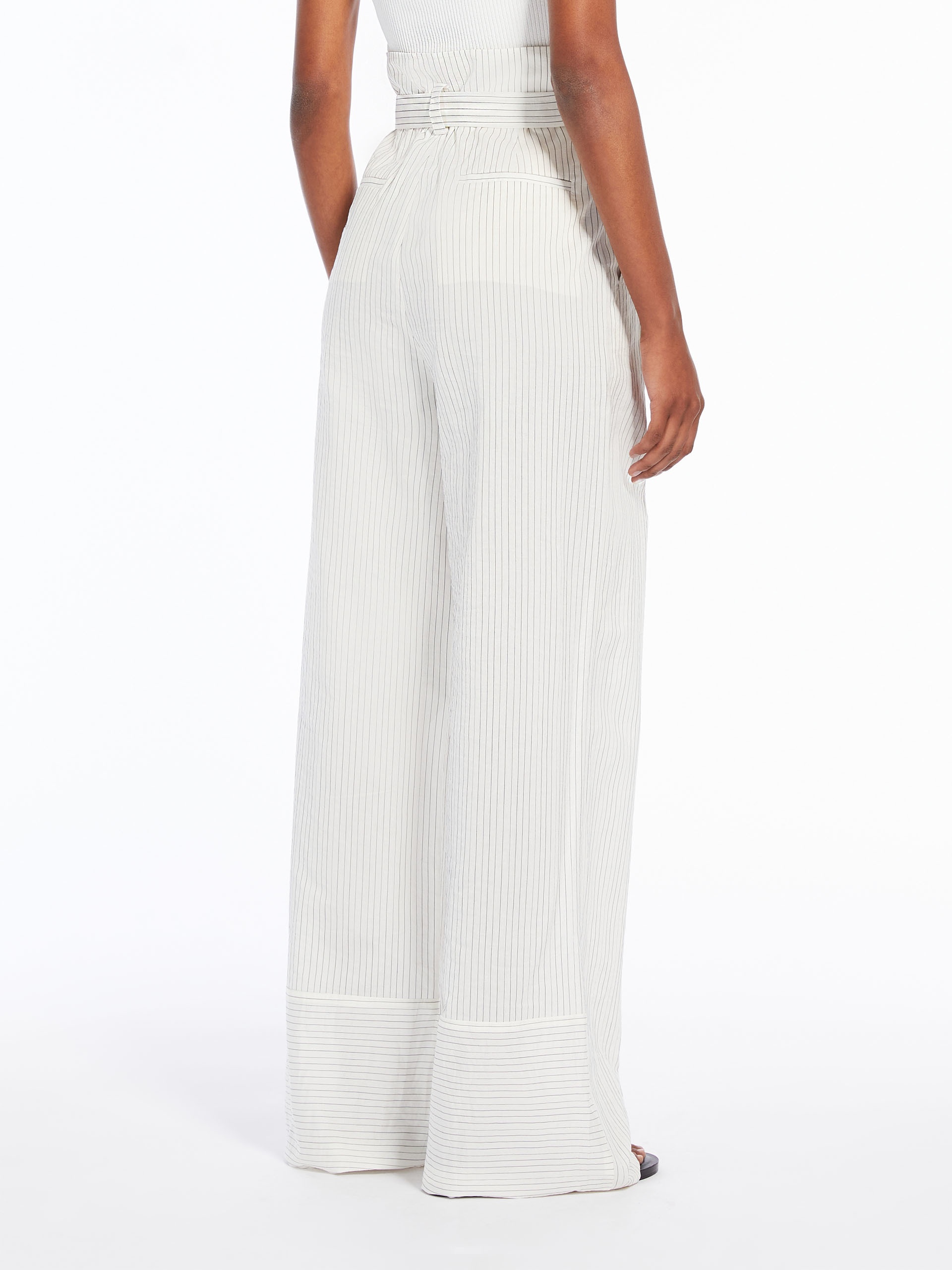 Wide trousers in pinstriped canvas - 4