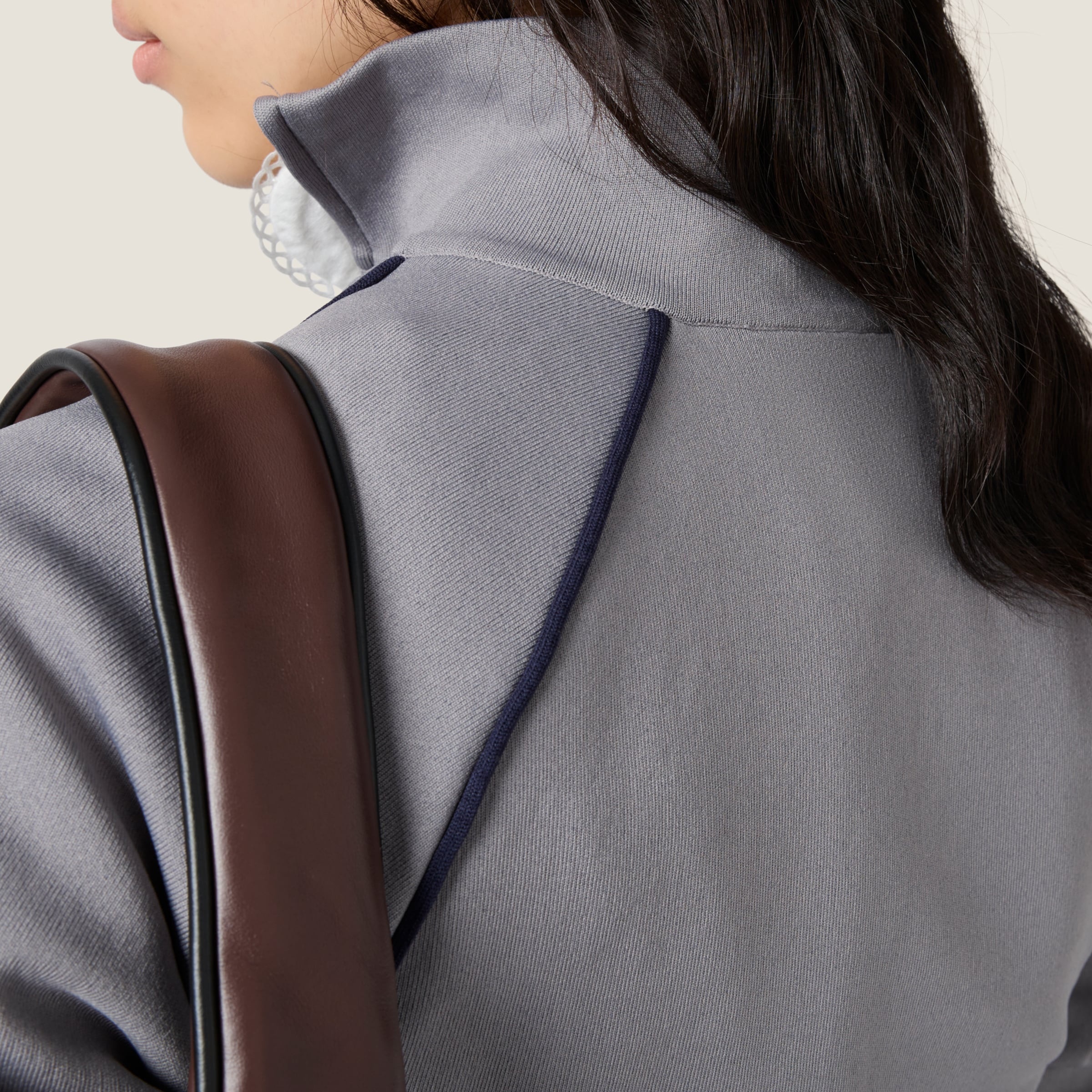 Miu Miu Technical yarn zipper cardigan | miumiu | REVERSIBLE