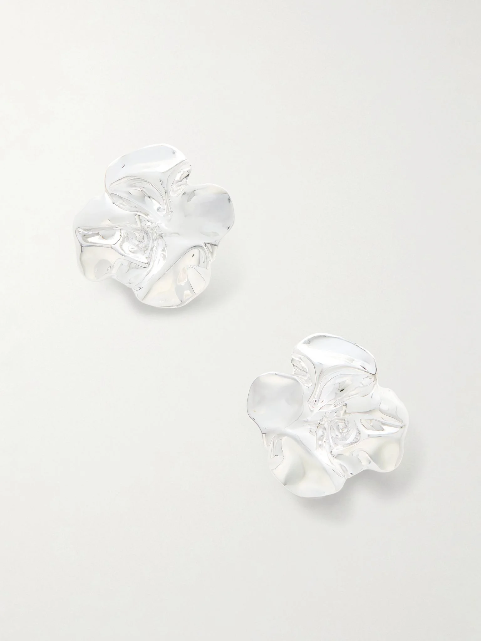 Flower silver-plated earrings Silver - 1